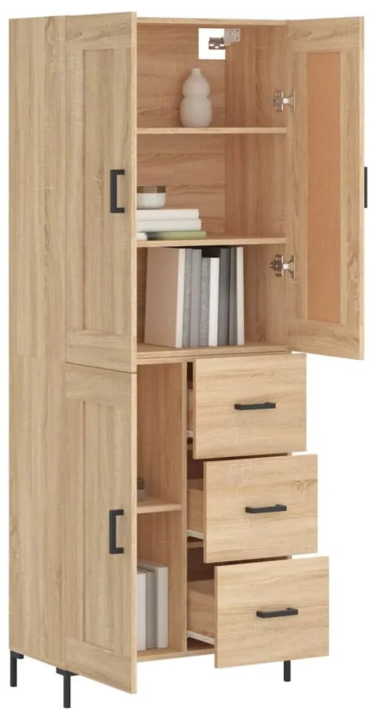 vidaXL Ντουλάπι Sonoma δρυς 69,5 x 34 x 180 εκ. από Επεξεργασμένο Ξύλο