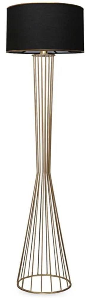 Φωτιστικό Δαπέδου Clarke 0123687 38x21x155cm 1xE27 15W Black-Gold Megapap Metal, Fabric
