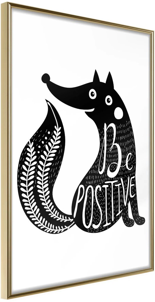 Αφίσα - Positive Fox - 20x30 - Χρυσό - Χωρίς πασπαρτού