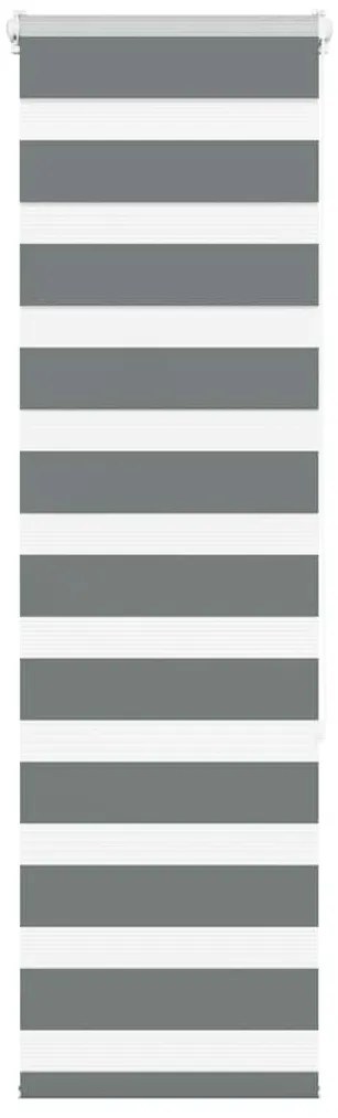 vidaXL Ζέβρα τυφλή Σκούρο Γκρι Πλάτος υφάσματος 45,9 εκ. Πολυεστέρας