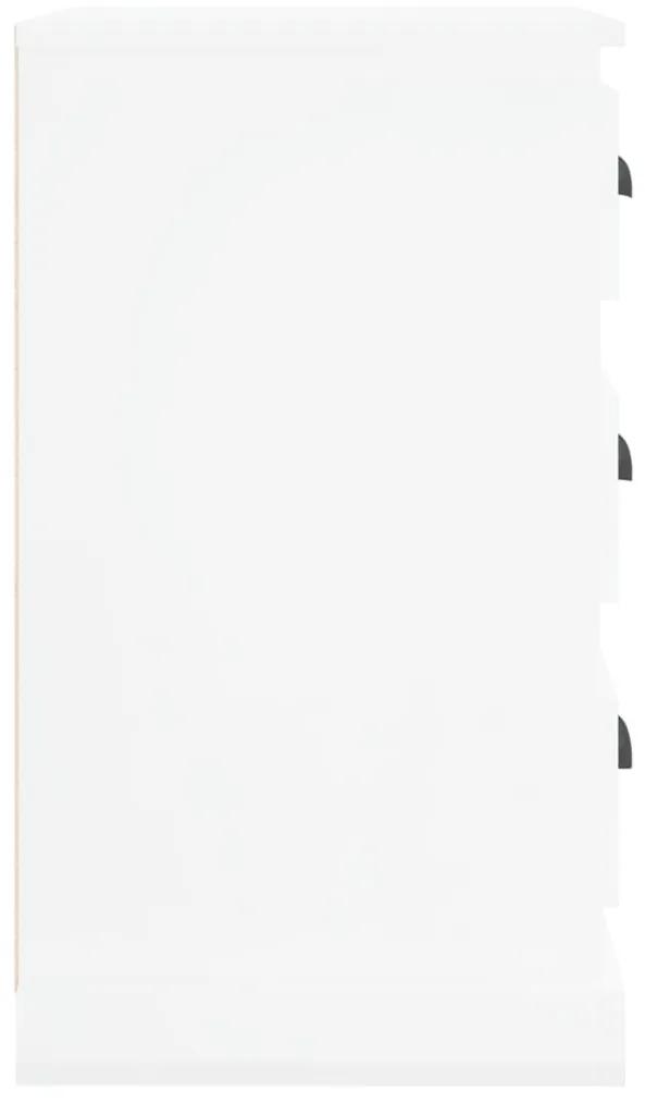 Κομοδίνο Γυαλιστερό Λευκό 39x39x67 εκ. από Επεξεργασμένο Ξύλο - Λευκό
