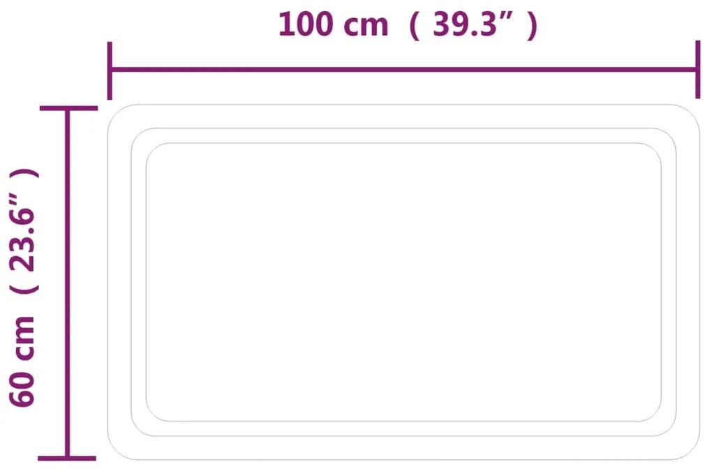 vidaXL Καθρέφτης Μπάνιου με LED 60x100 εκ.