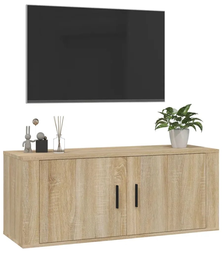 vidaXL Έπιπλο Τηλεόρασης Επιτοίχιο Sonoma Δρυς 100 x 34,5 x40  εκ.