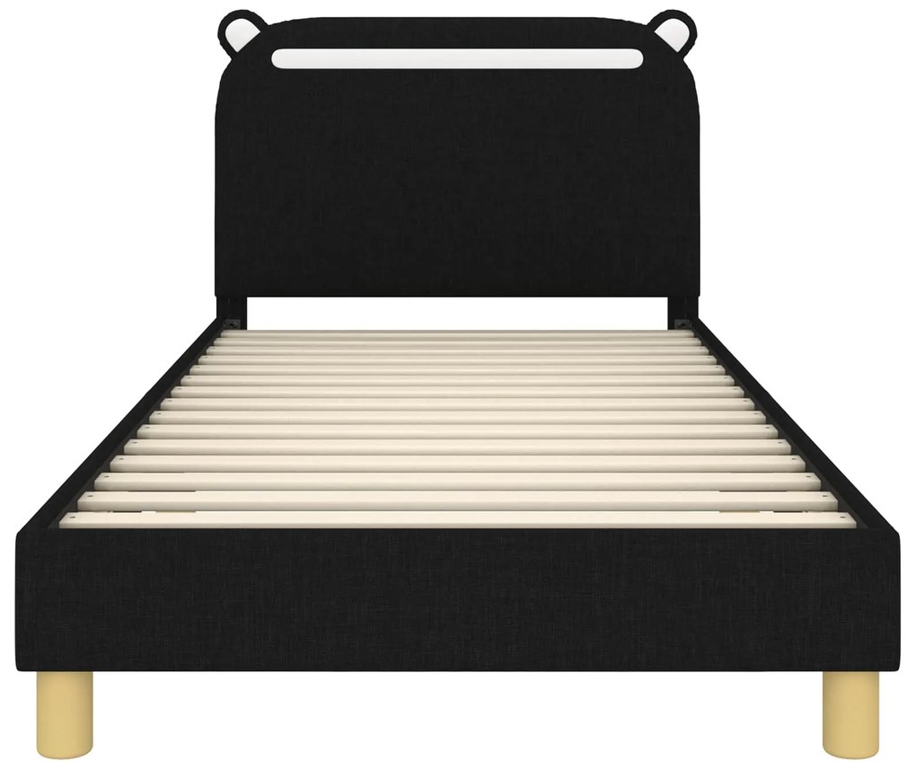 vidaXL Κρεβάτι Παιδικής Κρεβατοκάμαρας με Κεφαλάκι Μαύρο 90 x 190 cm