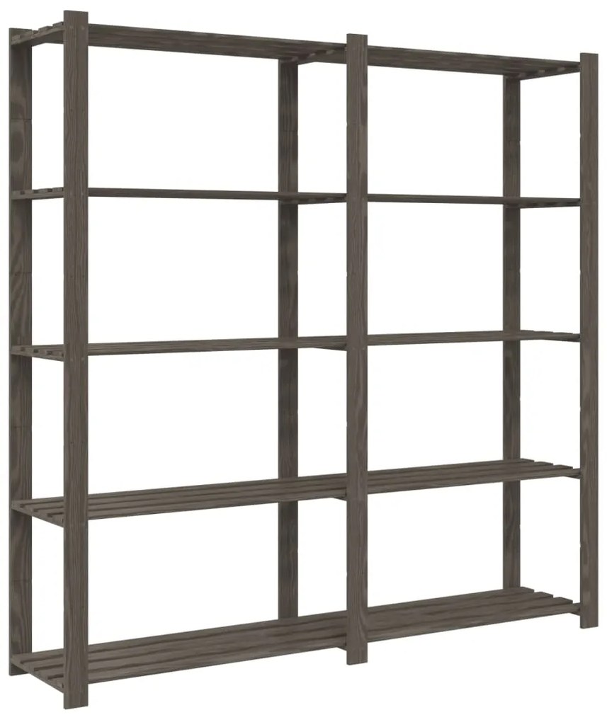 vidaXL Ραφιέρα με 5 Ράφια Γκρι 170 x 38 x 170 εκ. Μασίφ Ξύλο Πεύκου