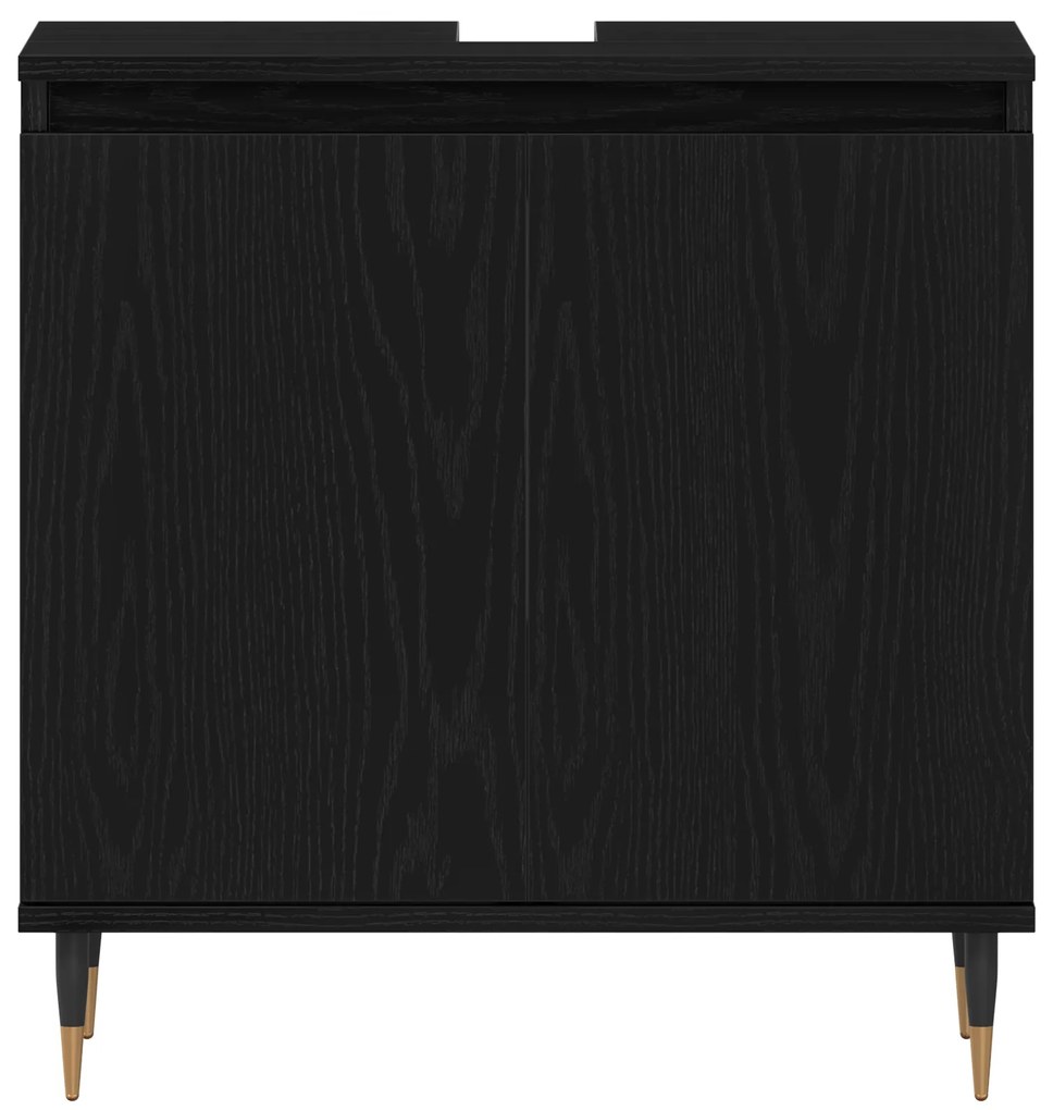 vidaXL Ντουλάπι Λεκάνης Μαύρη Δρυός 58x33x60 εκ Επεξεργασμένο Ξύλο