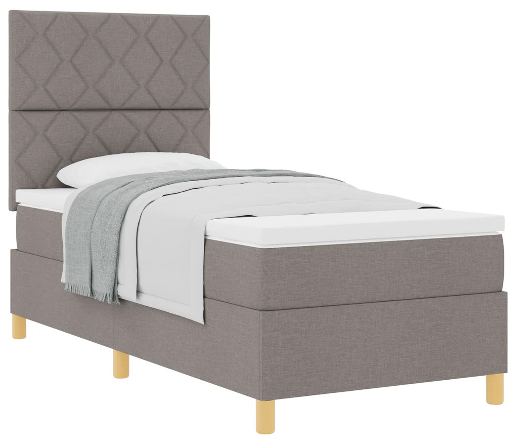 vidaXL Κρεβάτι Box Spring με Στρώμα Ταφ 100x200 εκ. Ύφασμα
