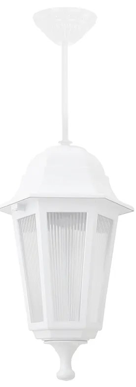 GloboStar® VITRO 203-0199 Vintage Κρεμαστό Φωτιστικό Φαναράκι Μονόφωτο 1 x E27 IP44 Λευκό Πλαστικό Σώμα - Μ16 x Π16 x Υ48cm