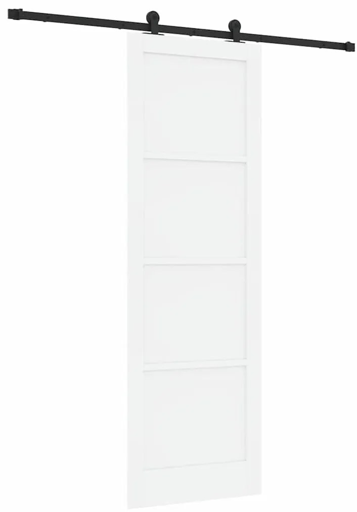 vidaXL Σετ Συρόμενης Πόρτας Λευκό και μαύρο 78 x 232 cm