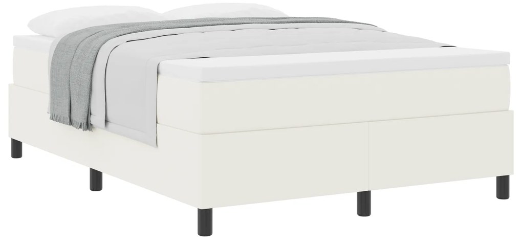 vidaXL Κρεβάτι με Στρώμα, Κρεμ, 160 x 200 εκ, Υφασμάτινο Βελουτέ