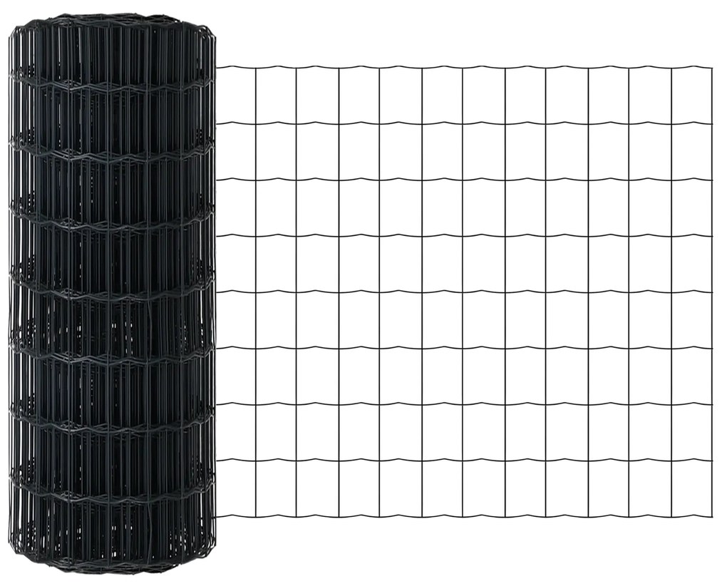 vidaXL Ευρωπαϊκή Περίφραξη με 13 αγκύλες 0.4x50 μ Γαλβανισμένος χάλυβας Γκρι