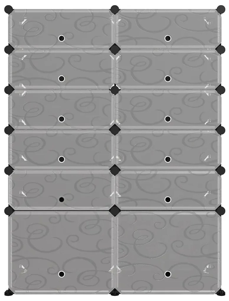 vidaXL Παπουτσοθήκη Μαύρη 94 x 37 x 125 εκ. από Πολυπροπυλένιο