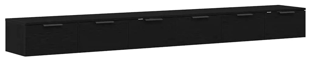 vidaXL Ντουλάπα Τοίχου με συρτάρι 2 pcs Μαύρη δρυς 102 x 30 x 20 εκ.