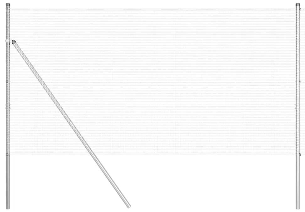 vidaXL Φράχτης με Στήλες. Ασημί 1.4 x 50 m Ατσάλι