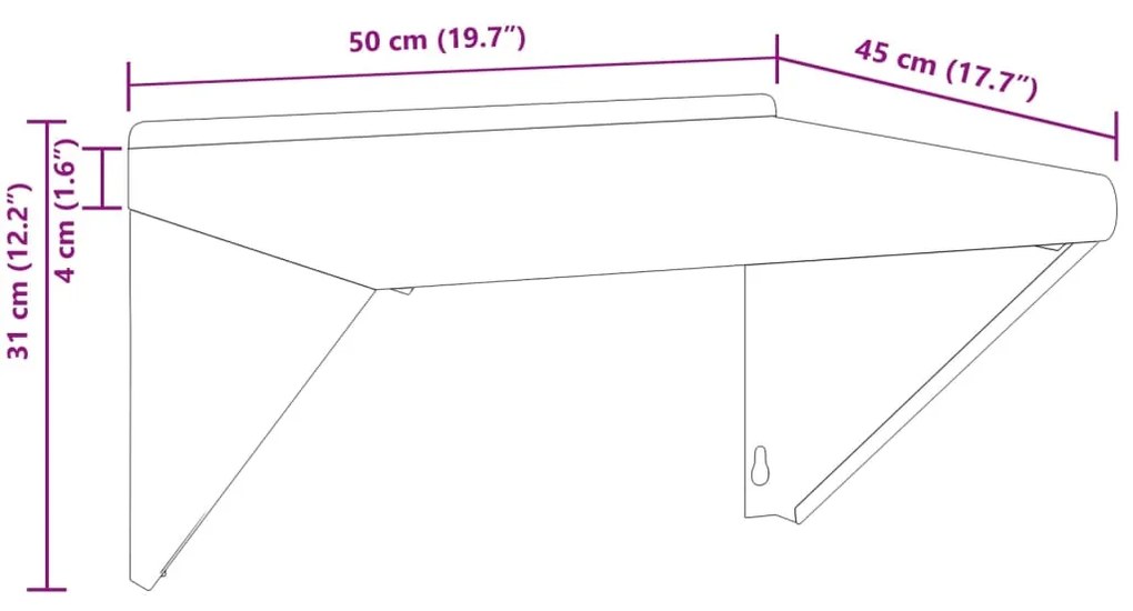 ΣΤΗΡΙΓΜΑΤΑ ΡΑΦΙΩΝ 4 ΤΕΜ. ΑΣΗΜΙ 23,5X2,5X15,5 ΑΝΟΞΕΙΔΩΤΟ ΜΑΥΡΟ 30303