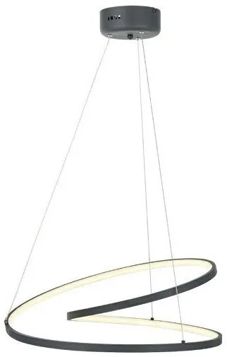 Κρεμαστό Φωτιστικό Οροφής Led Μέταλλο H20 Φ55 Eurolamp-144-15020-Γκρι 144-15020