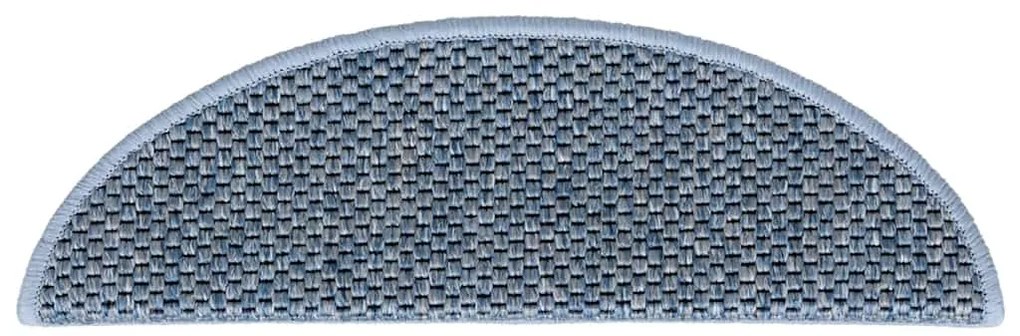 vidaXL Πατάκια Σκάλας Αυτοκόλλητα 30 τεμ. Όψη Σιζάλ Μπλε 56x17x3 εκ.