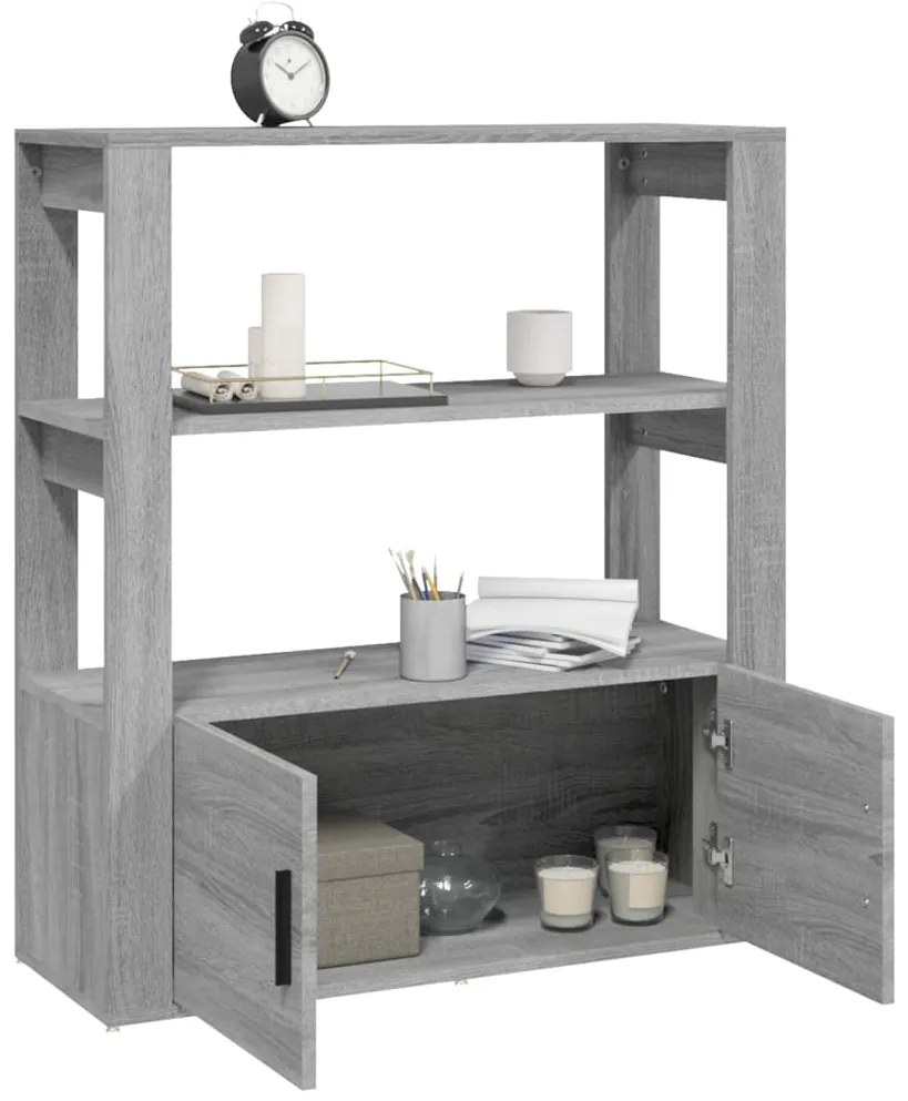 vidaXL Ντουλάπι Γκρι Sonoma 80x30x90 εκ. από Επεξεργασμένο Ξύλο