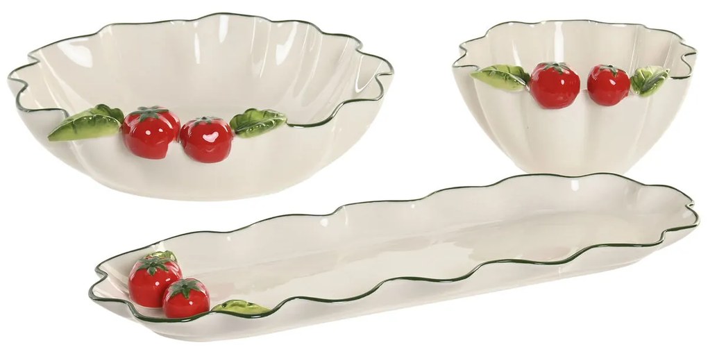 Μπολ Home ESPRIT Λευκό Κόκκινο Πράσινο Πήλινα Μεσογείακός