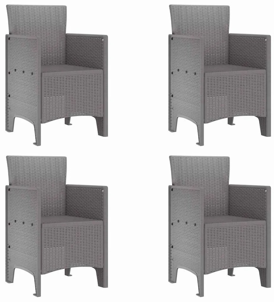 vidaXL Σέτ φαγητού για κήπο 5 pcs Ανοιχτό γκρι Rattan Polt