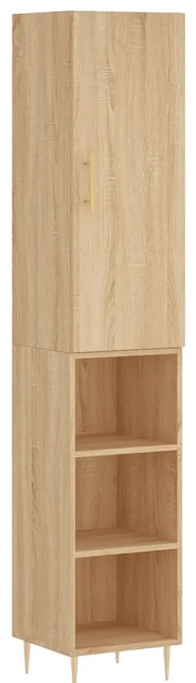 vidaXL Μπουφές Sonoma δρυς 34,5 x 34 x 180 εκ. από Επεξεργασμένο Ξύλο