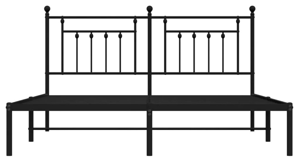Πλαίσιο Κρεβατιού με Κεφαλάρι Μαύρο 180 x 200 εκ. Μεταλλικό - Μαύρο