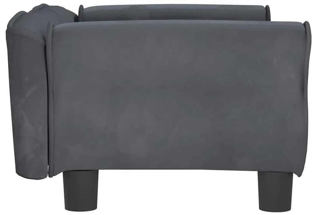vidaXL Κρεβάτι Σκύλου Σκούρο Γκρι 70 x 45 x 30 εκ. Βελούδινο