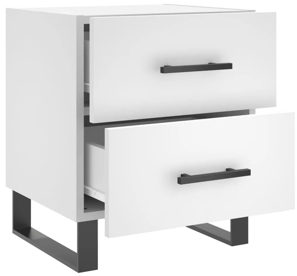 vidaXL Κομοδίνο Λευκό 40 x 35 x 47,5 εκ. από Επεξεργασμένο Ξύλο