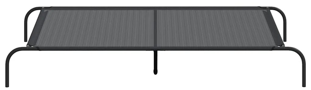 vidaXL Ανυψωμένο κρεβάτι σκύλου Μαύρο 150x90x20 cm Textilene ατσάλι