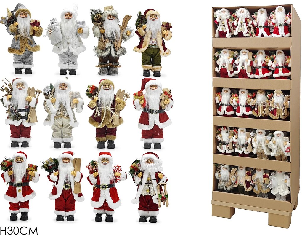 Χριστουγεννιάτικος Άγιος Βασίλης 30cm Σε 12 Σχέδια