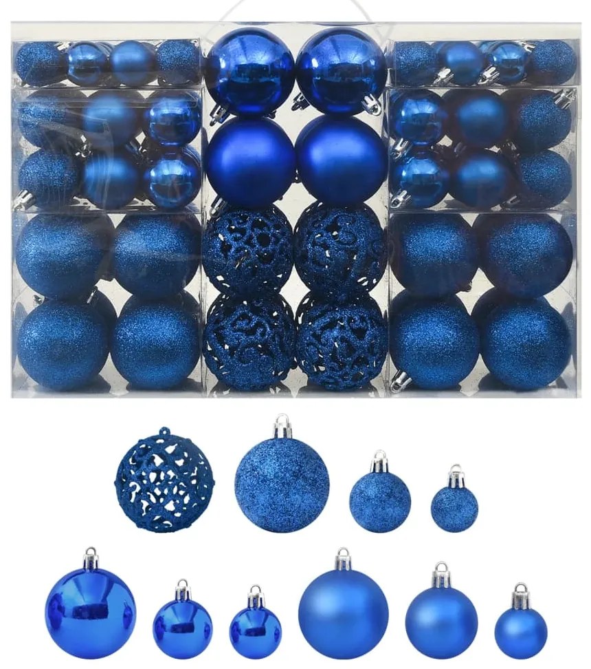 vidaXL Χριστουγεννιάτικες Μπάλες Σετ 100 Τεμαχίων Μπλε