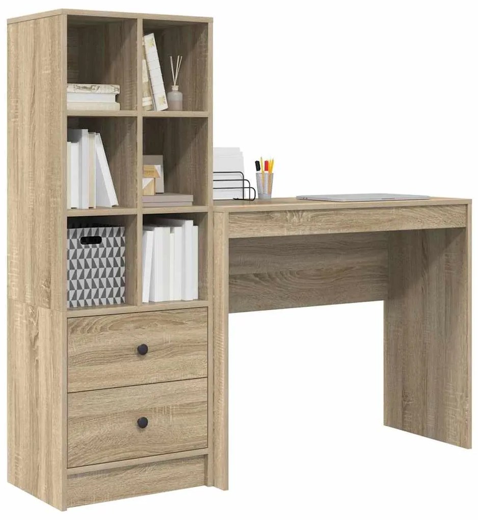 vidaXL Γραφείο με αποθηκευτικό χώρο 2 pcs Δρύς Sonoma 90 x 40 x 76 εκ.