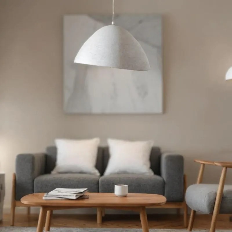 Φωτιστικό οροφής Litho Inart λευκό press papier-μέταλλο 42x39x123.5εκ 42x39x123.5 εκ.