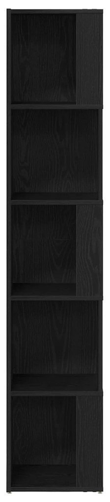 vidaXL Γωνιακή Ντουλάπα Μαύρη Δρυ 33x33x164,5 εκ. Ξύλο Επεξεργασμένο
