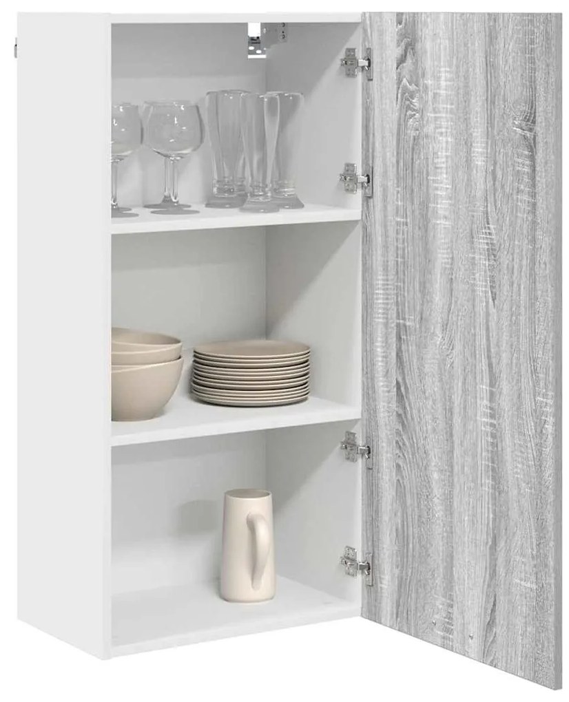 vidaXL Κρεμαστό ντουλάπι Γκρι Σομόνα και Λευκό 50 x 31 x 100 εκ.