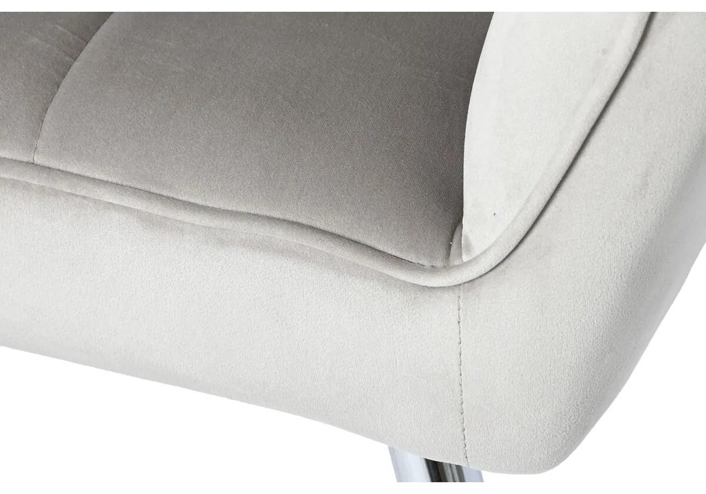 Κάθισμα Home ESPRIT Γκρι Κρεμ Χρυσό Ασημί πολυεστέρας Μέταλλο 74 x 74 x 90 cm 74 x 67 x 90 cm