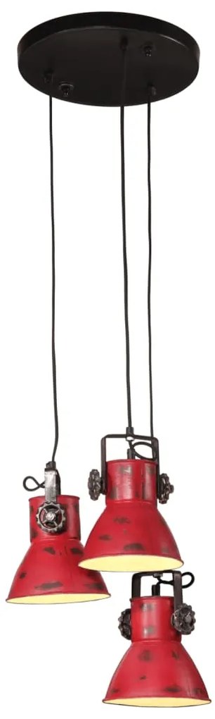 vidaXL Φωτιστικό Κρεμαστό 25 W Αντικέ Κόκκινο 30x30x100 εκ. Ε27