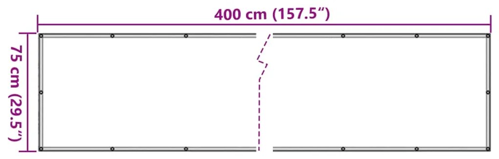 vidaXL Περίφραξη Μπαλκονιού Εμφάνιση Πέτρας 400x75 εκ. PVC