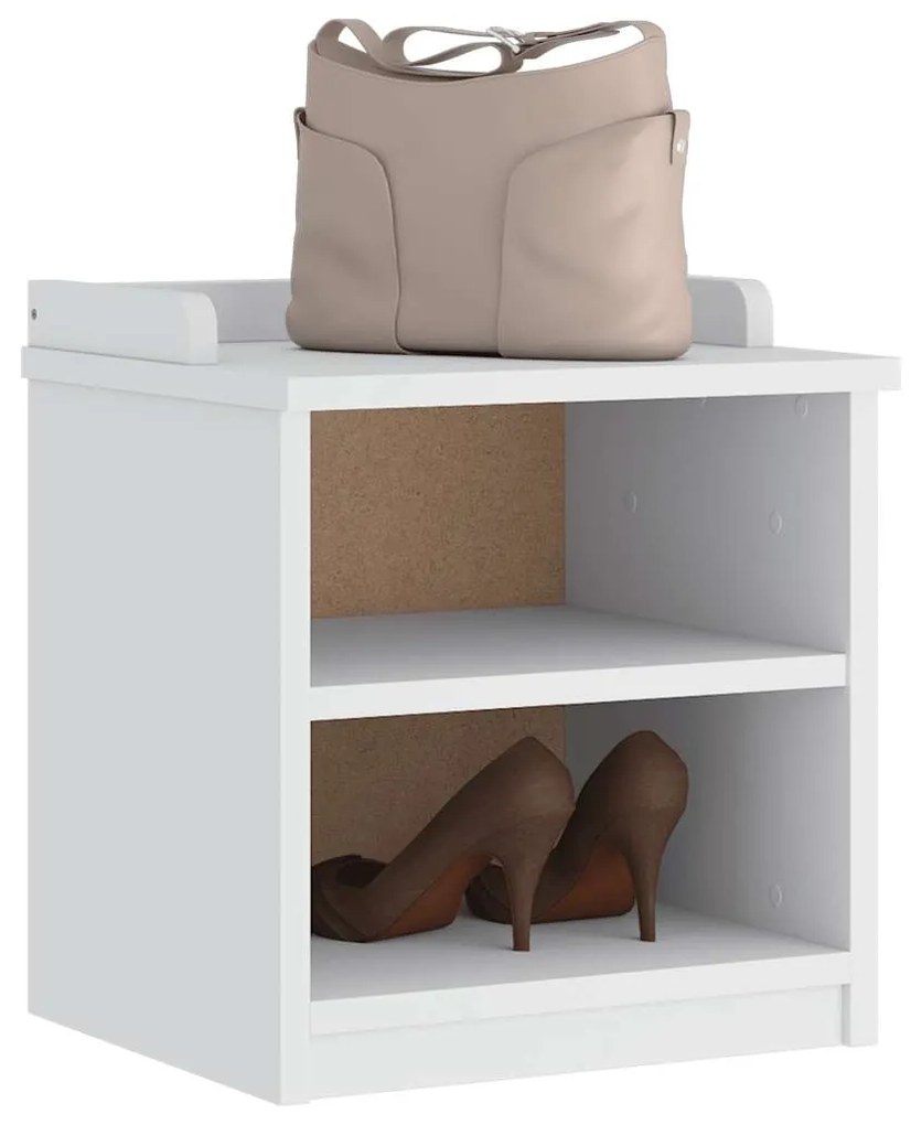 Πάγκος διαδρόμου "SANDNES" Λευκό 45x40x50 εκ. Πεύκο μασίφ ξύλο