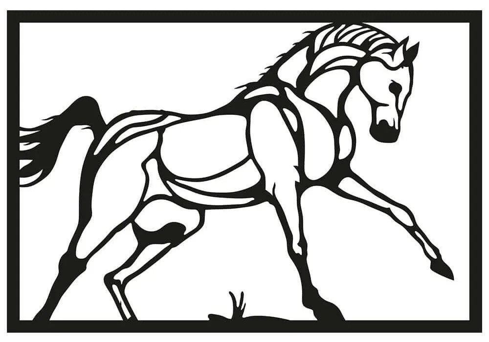 Διακοσμητικό Τοίχου Horse 891TNL1119 49x34cm Black Wallity Μέταλλο