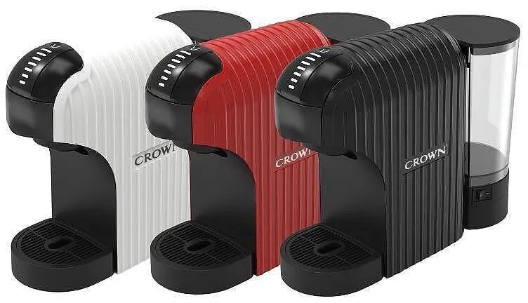 Μηχανή εσπρέσο 7σε1 Crown CCM-1531W 20 bar, 0,9 l, 7 προσαρμογείς, ενδείξεις LED, έλεγχος μήκους καφέ, Λευκό/μαύρο