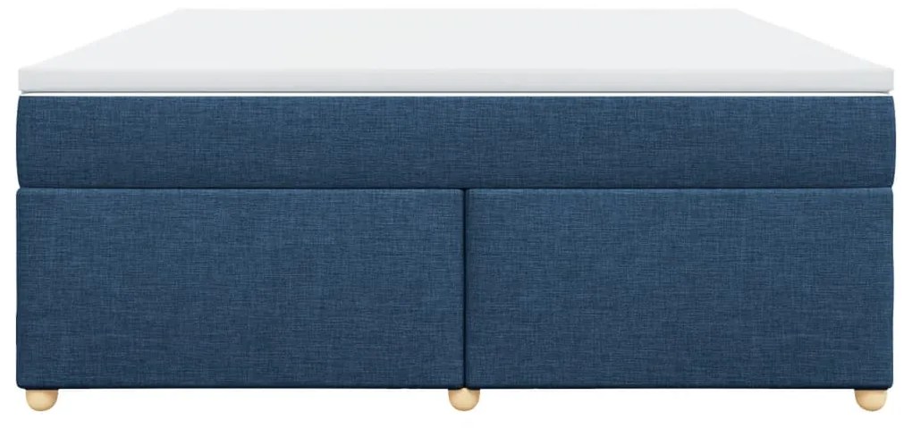 vidaXL Κρεβάτι Boxspring με Στρώμα Μπλε 180x200 εκ. Υφασμάτινο