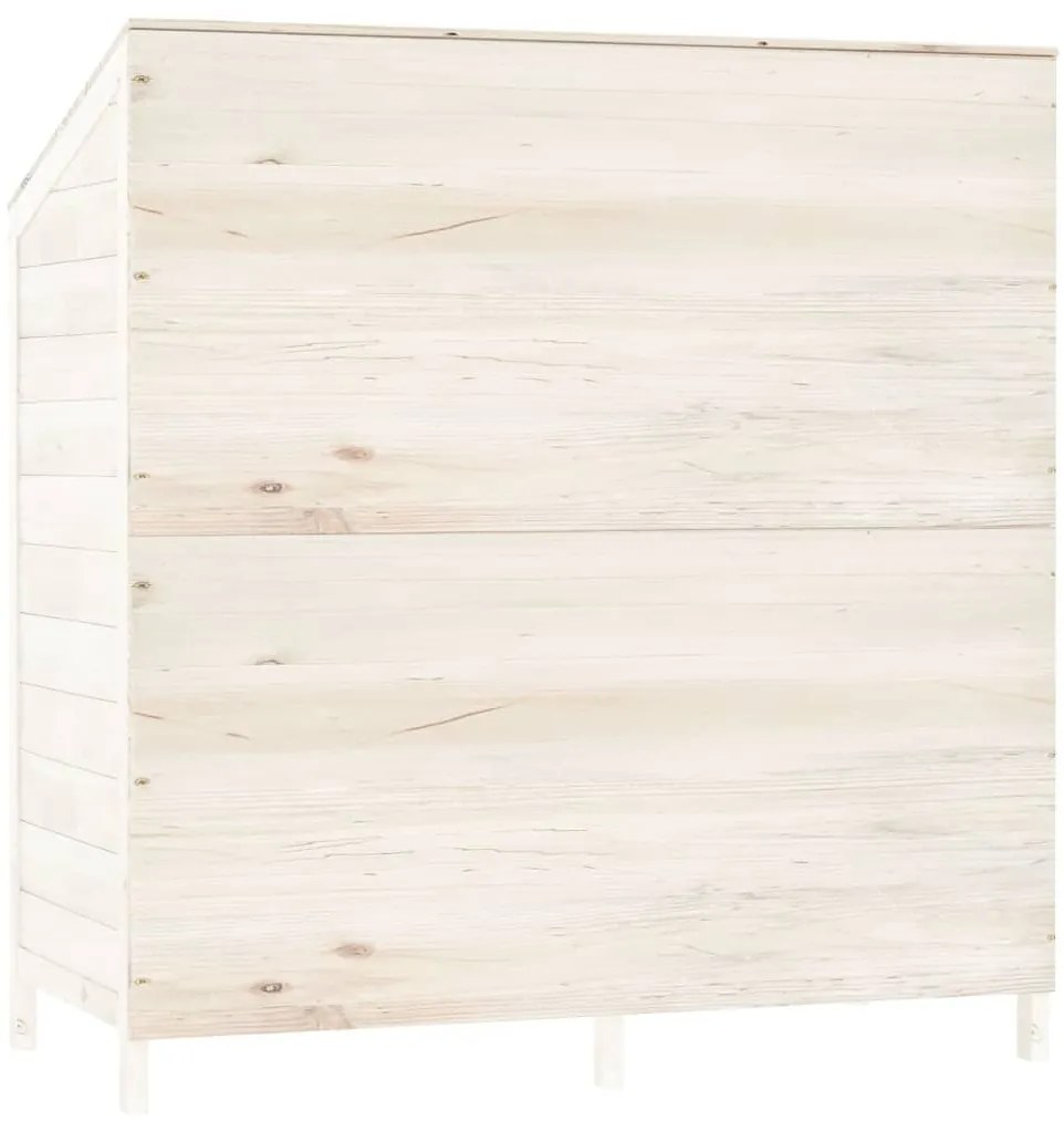 vidaXL Αποθήκη Κήπου Λευκή 102 x 52 x 112 εκ. από Μασίφ Ξύλο Ελάτης