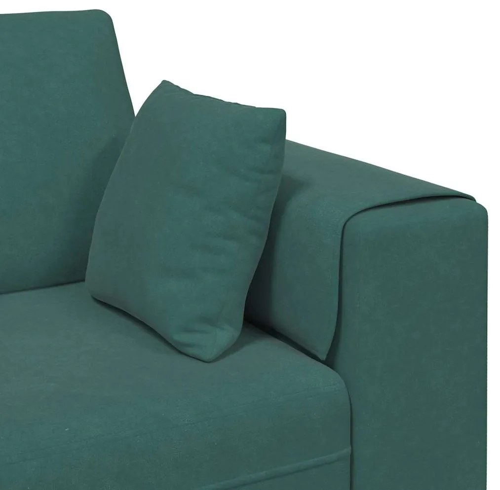 vidaXL Καναπές με μαξιλάρι Σκούρο Πράσινο 250 x 77 x 76 εκ. Βελούδο
