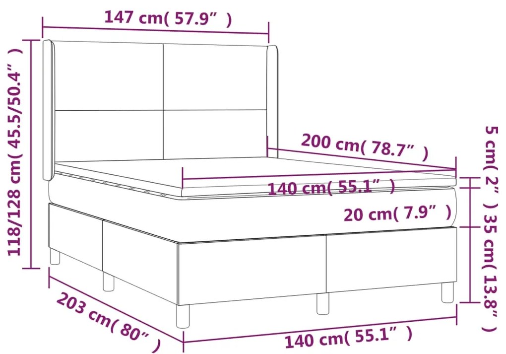 ΚΡΕΒΑΤΙ BOXSPRING ΜΕ ΣΤΡΩΜΑ ΚΑΠΟΥΤΣΙΝΟ 140X200ΕΚ.ΑΠΟ ΣΥΝΘ.ΔΕΡΜΑ 3132386