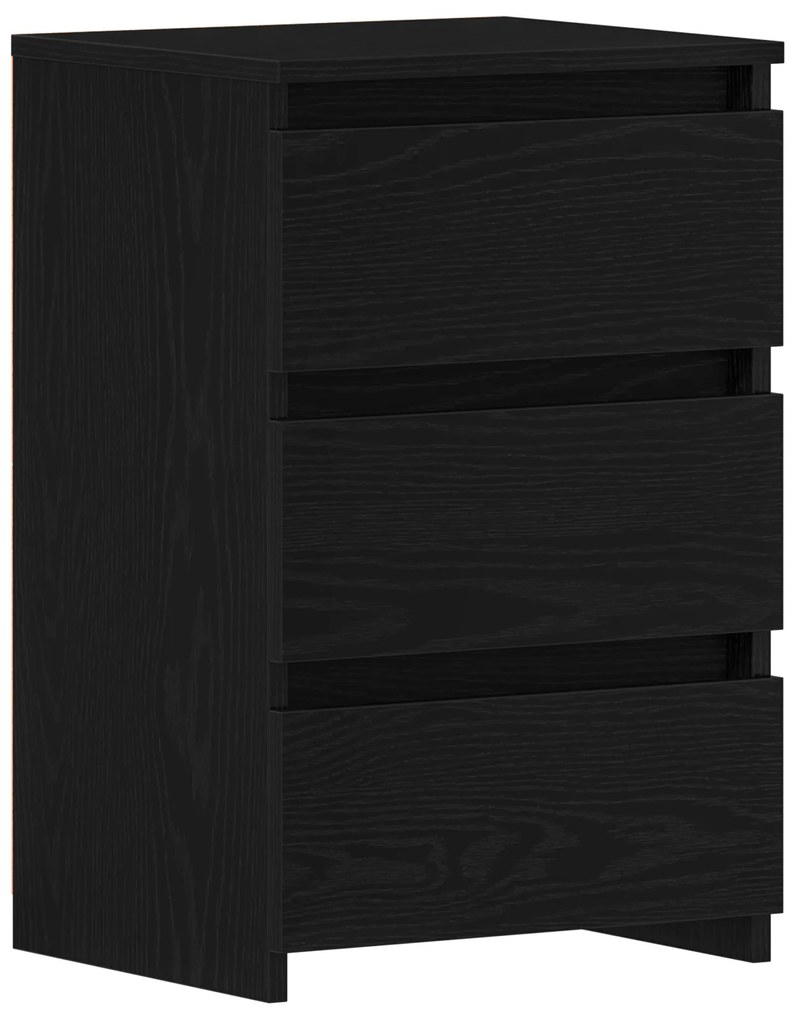 vidaXL Κομοδίνο Μαύρο Οξιά 40x35x62,5 εκ Επεξεργασμένο Ξύλο