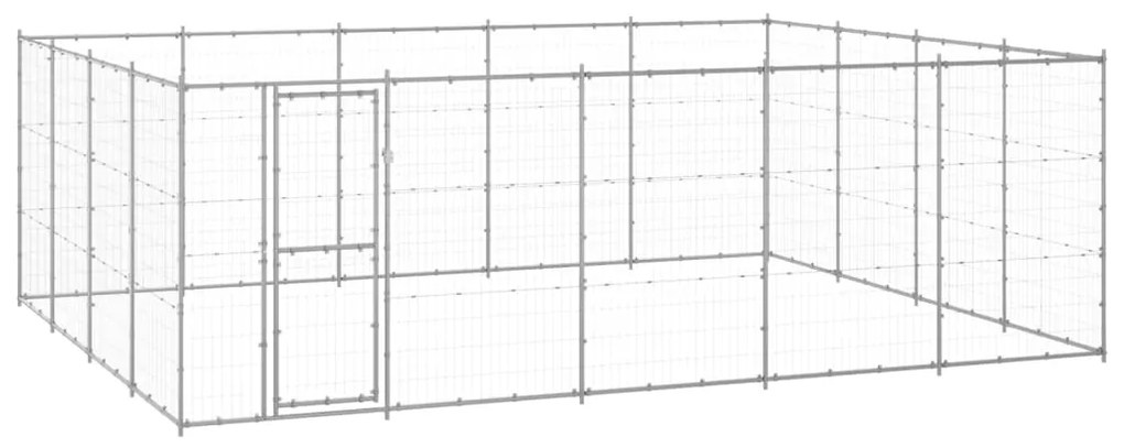 vidaXL Κλουβί Σκύλου Εξωτερικού Χώρου 24,2 μ² από Γαλβανισμένο Χάλυβα