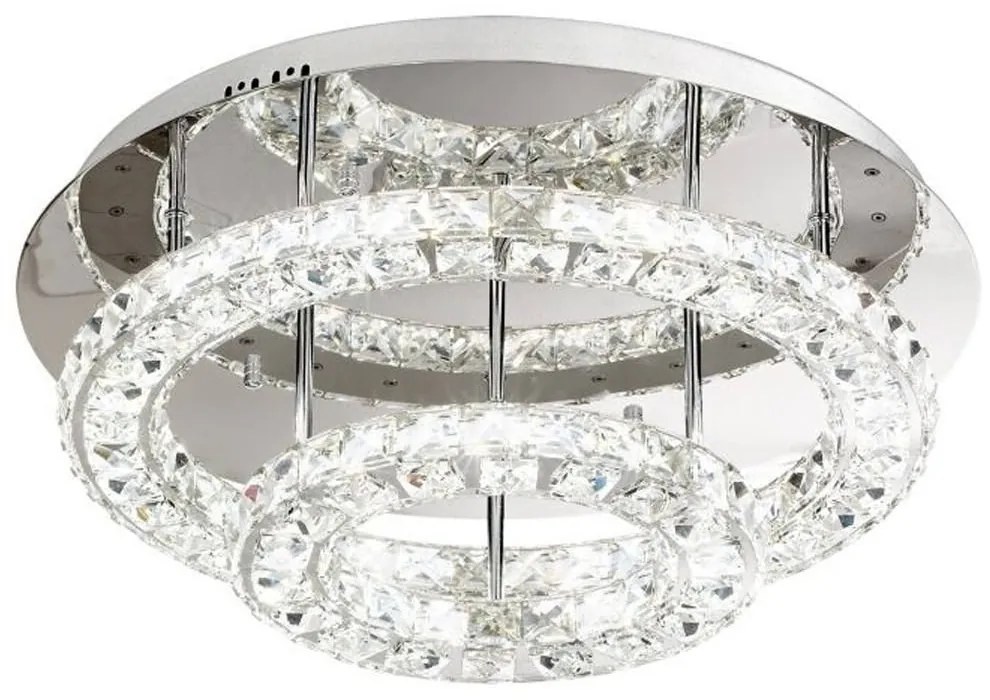 Φωτιστικό Οροφής - Πλαφονιέρα 39003 Toneria Led Ø550 Κρύσταλλο Chrome Eglo Metal, Glass