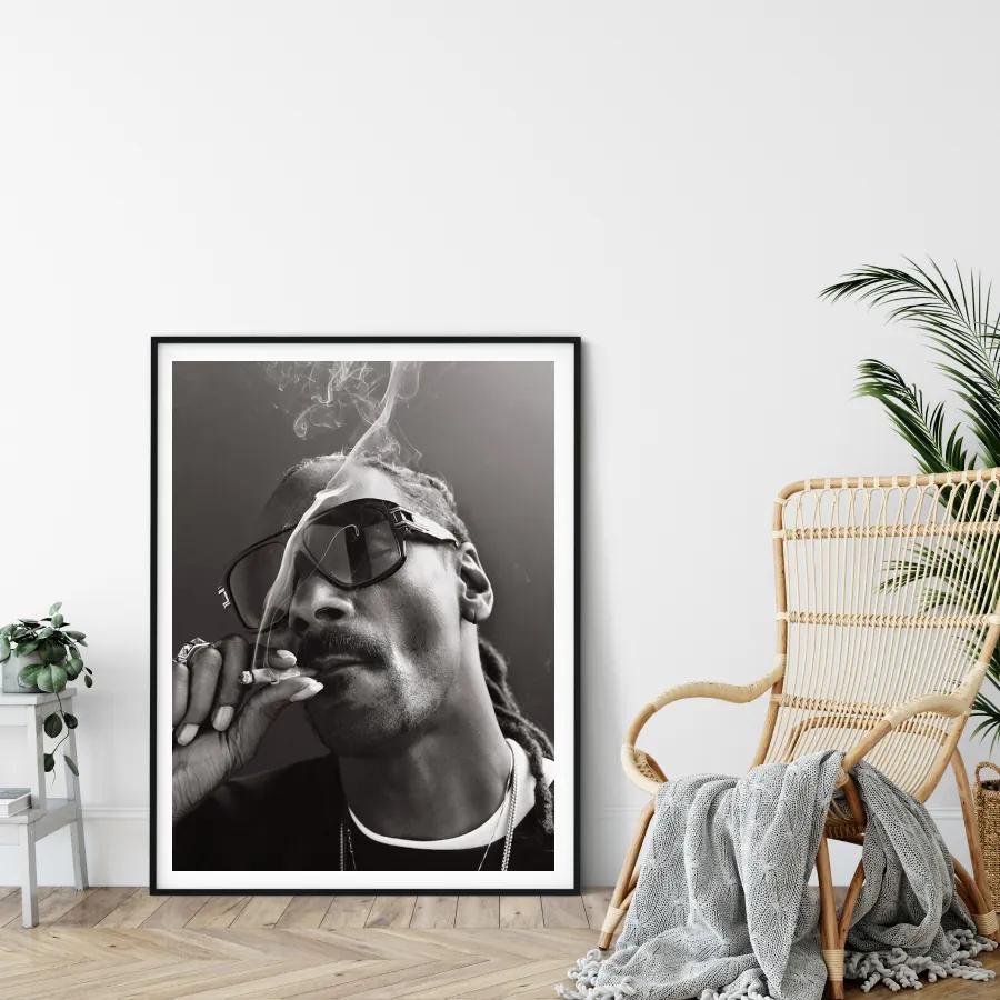 Πόστερ &amp; Κάδρο Snoop Dogg PRT028 22x31cm Μαύρο Ξύλινο Κάδρο (με πόστερ)