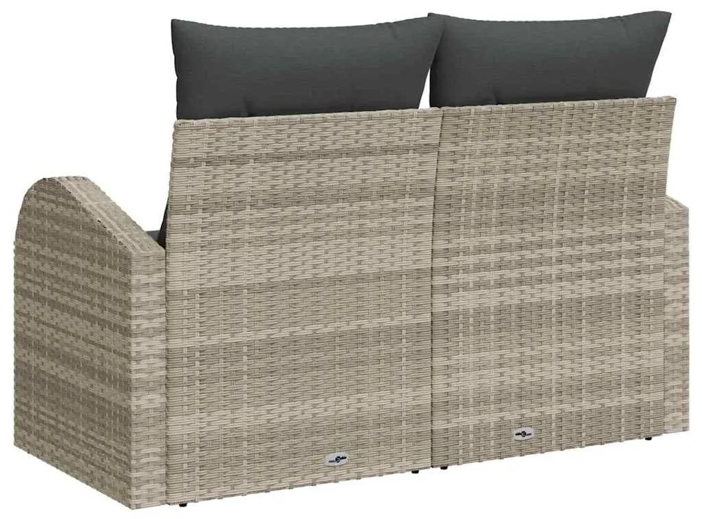 vidaXL Καναπές Κήπου Ανοιχτό γκρι 124 x 62 x 69cm συνθετικό ρατάν